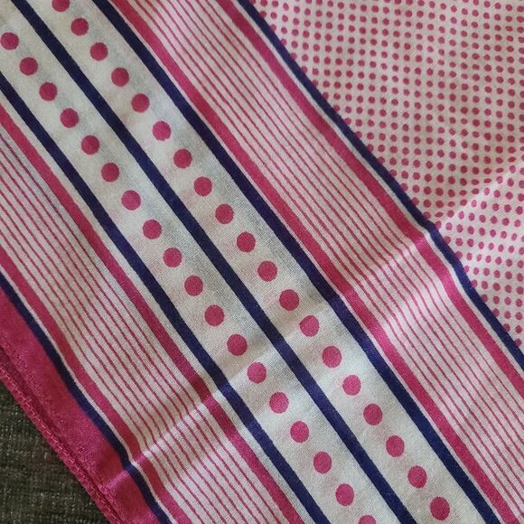 Vintage Accessories - Vintage 60s Handstitched Sheer Bandana Hankerchief